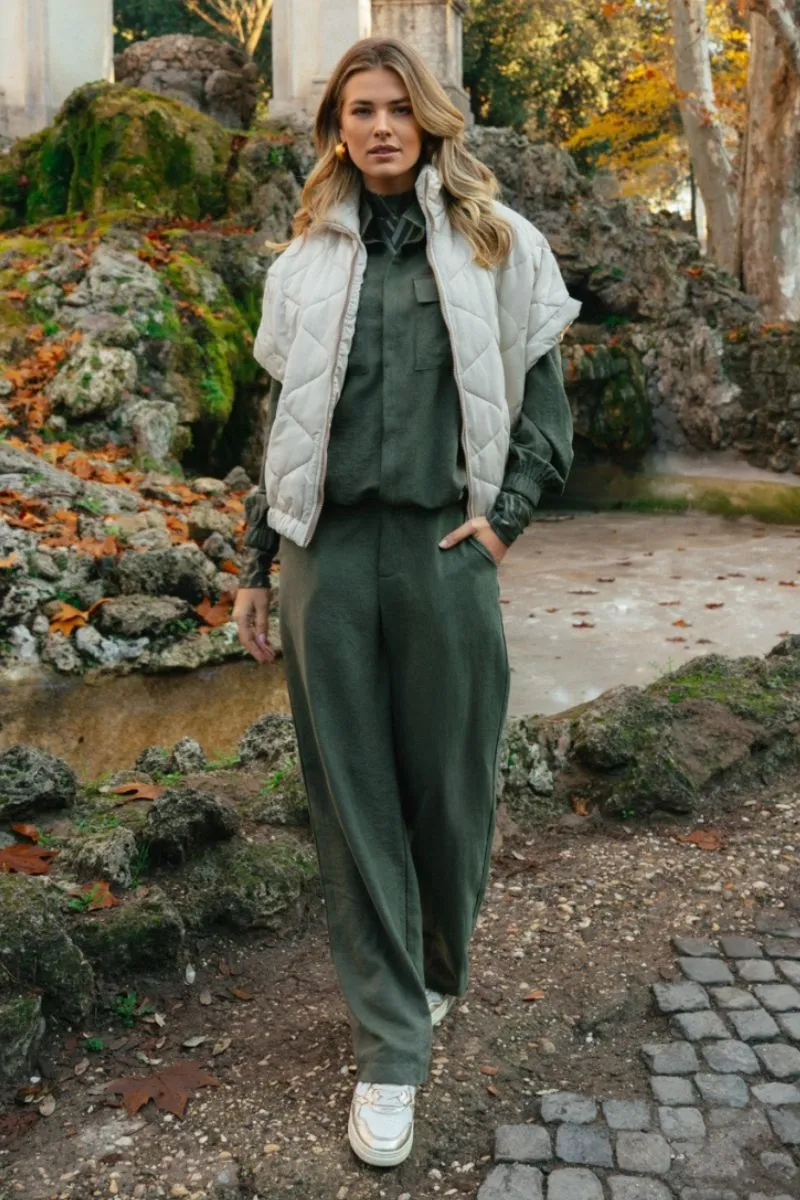 CS The Label Jinora Jacket Dark Olive, jack in donkerolijfgroen
